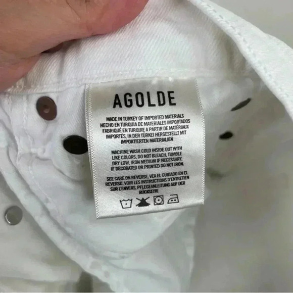 AGOLDE White Riley High Waisted Straight Leg Crop Jean - Picture 8 of 9